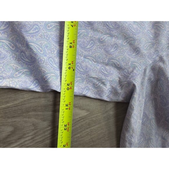 L.L. Bean Womens Wrinkle-Resist Purple Paisley Button-Up Shirt M Petite Cotton - Picture 7 of 7